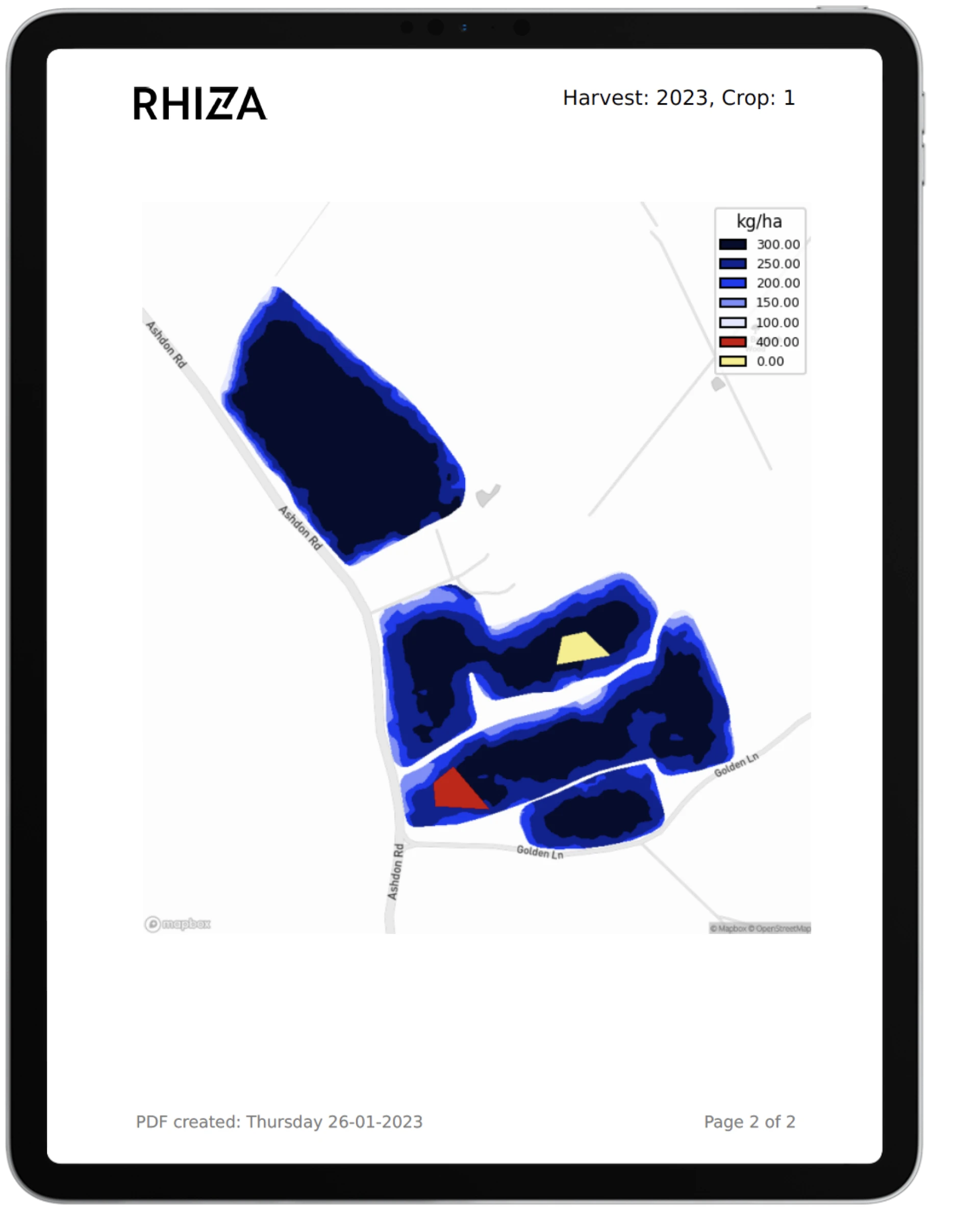 Image based seed planning report